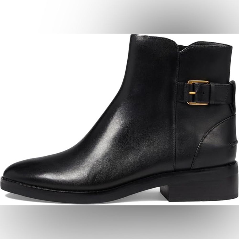 Cole Haan Black Hampshire Bootie Lug Sole Women's Size 9 Retails $200 Zip